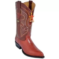 Los Altos Cognac Genuine All-Over Lizard J-Toe Cowboy Boots 990603