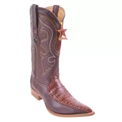 Los Altos Cognac Genuine Crocodile With Deer 3X Toe Cowboy Boots 95T8203