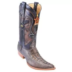 Los Altos Copper Genuine Crocodile Tail With Deer 3X Toe Cowboy Boots 952834