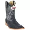 Los Altos Kid's Black All-Over Ostrich Print 3X Toe Cowboy Boots 3450305