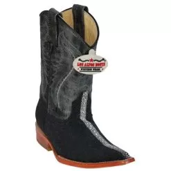 Los Altos Kid's Black All-Over Stingray Rowstone Print 3X Toe Boots 3451105