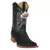 Los Altos Kid's Black Genuine Crocodile Tail 3X Toe Cowboy Boots 450105