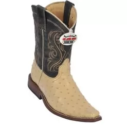 Los Altos Kid's Oryx Genuine Ostrich Square Toe Cowboy Boots 430311