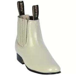 Los Altos Kid's Winterwhite Genuine Deer Charro Short Boots 418304