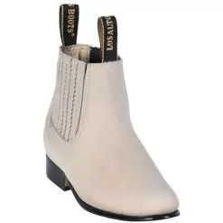 Los Altos Kid's Winterwhite Genuine Suede Charro Short Boots 416304
