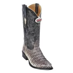 Los Altos Natural All-Over Genuine Crocodile Tail J-Toe Cowboy Boots 990149