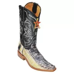 Los Altos Natural All-Over Genuine Crocodile Tail Square Toe Cowboy Boots 710149