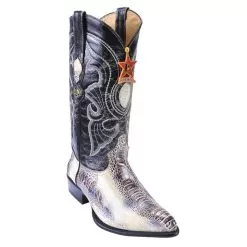 Los Altos Natural Genuine All-Over Ostrich Leg J-Toe Cowboy Boots 990549
