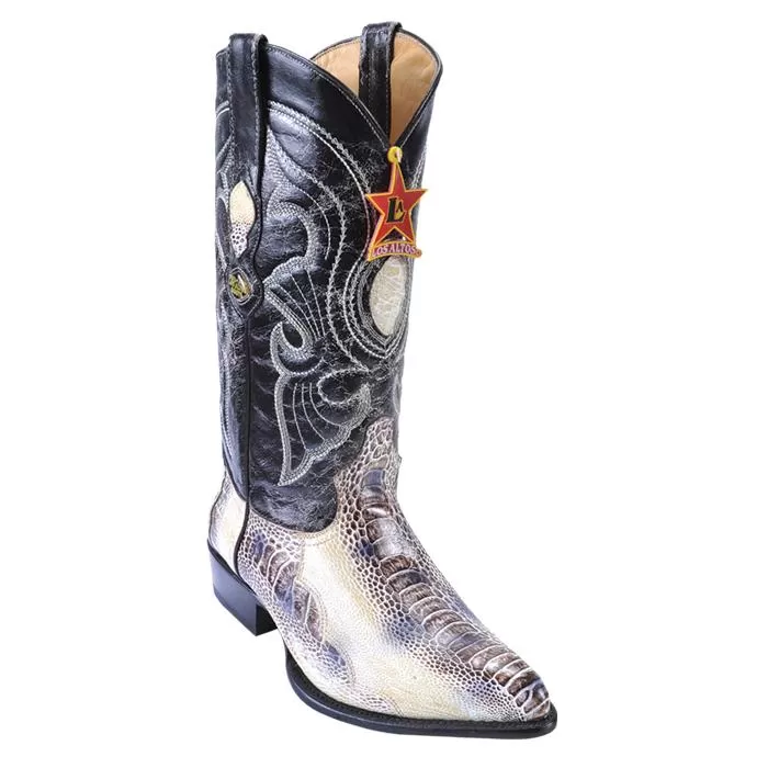 Los Altos Natural Genuine All-Over Ostrich Leg J-Toe Cowboy Boots 990549 3 Los Altos Natural Genuine All-Over Ostrich Leg J-Toe Cowboy Boots 990549
