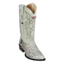 Los Altos Natural Genuine All-Over Python J-Toe Cowboy Boots 99H5749