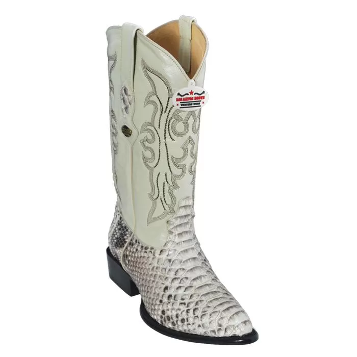 Los Altos Natural Genuine All-Over Python J-Toe Cowboy Boots 99H5749 3 Los Altos Natural Genuine All-Over Python J-Toe Cowboy Boots 99H5749
