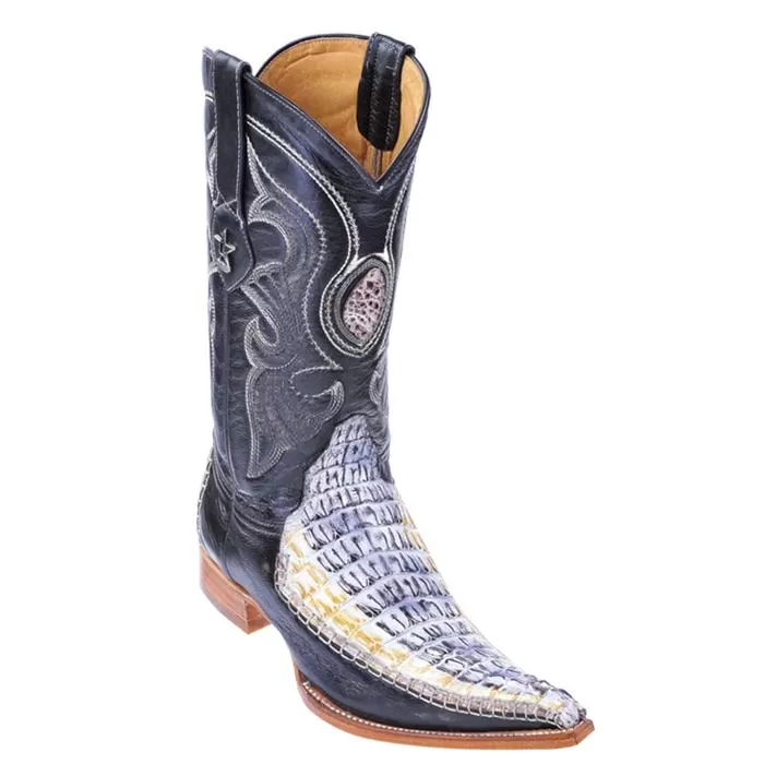Los Altos Natural Genuine Crocodile Tail W / Deer 3X Toe Cowboy Boots 952849 3 Los Altos Natural Genuine Crocodile Tail W / Deer 3X Toe Cowboy Boots 952849