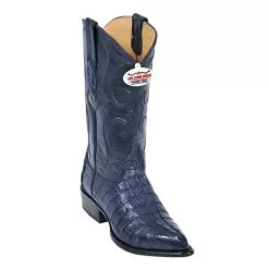 Los Altos Navy Blue All-Over Genuine Crocodile Tail J-Toe Cowboy Boots 990110