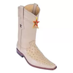 Los Altos Oryx Genuine Ostrich With Deer Square Toe Cowboy Boots 770311