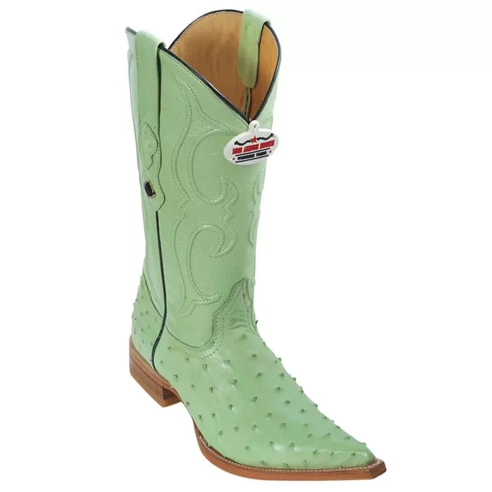 Los Altos Pistachio Genuine All-Over Ostrich 3X Toe Cowboy Boots 950321 3 Los Altos Pistachio Genuine All-Over Ostrich 3X Toe Cowboy Boots 950321