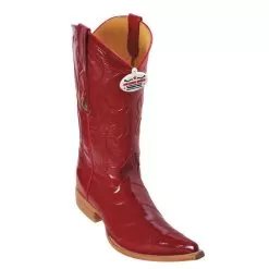 Los Altos Red Genuine All-Over Eel 3X Toe Cowboy Boots 950812