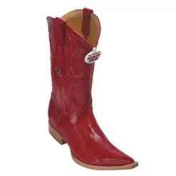 Los Altos Red Genuine All-Over Lizard 3X Toe Cowboy Boots 950612