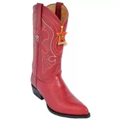 Los Altos Red Genuine All-Over Lizard J-Toe Cowboy Boots 990612