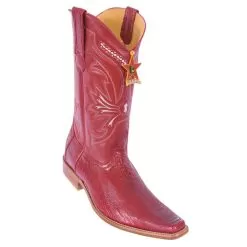 Los Altos Red Genuine All-Over Ostrich Leg Square Toe Cowboy Boots 710512