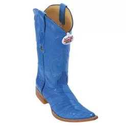 Los Altos Royal Blue Genuine All-Over Eel 3X Toe Cowboy Boots 950890