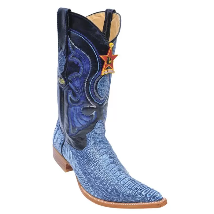 Los Altos Rustic Blue Genuine Ostrich Leg 3X Toe Cowboy Boots 950582 3 Los Altos Rustic Blue Genuine Ostrich Leg 3X Toe Cowboy Boots 950582