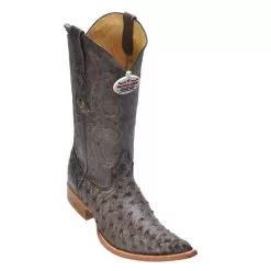 Los Altos Rustic Brown Genuine All-Over Ostrich 3X Toe Cowboy Boots 950385
