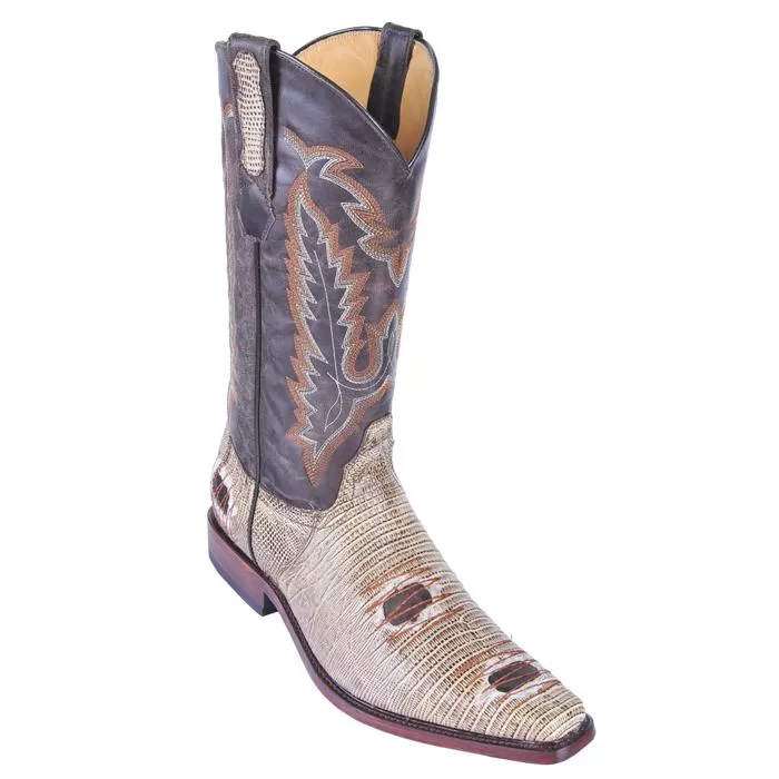 Los Altos Rustic Brown Genuine Lizard With Patches Square Toe Cowboy Boots 71P0785 3 Los Altos Rustic Brown Genuine Lizard With Patches Square Toe Cowboy Boots 71P0785