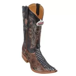 Los Altos Rustic Cognac Genuine All-Over Belly Python 3X Toe Cowboy Boots 955788