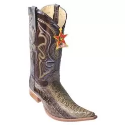 Los Altos Rustic Green Genuine Ostrich Leg 3X Toe Cowboy Boots 950545