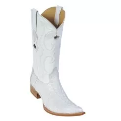 Los Altos White All-Over Genuine Crocodile Tail 3X Toe Cowboy Boots 950128