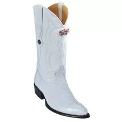 Los Altos White All-Over Genuine Crocodile Tail J-Toe Cowboy Boots 990128