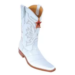 Los Altos White Genuine All-Over Eel Square Toe Cowboy Boots 710828