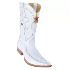 Los Altos White Genuine Crocodile Tail With Deer 3X Toe Cowboy Boots 952828