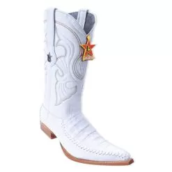 Los Altos White Genuine Crocodile With Deer 3X Toe Cowboy Boots 95T8228