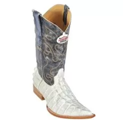 Los Altos WinterWhite All-Over Alligator Tail Prints 3X Toe Cowboy Boots 3950104