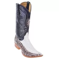 Los Altos Winterwhite Brown All-Over Genuine Crocodile Tail 3X Toe Cowboy Boots 950177