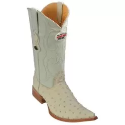 Los Altos Winterwhite Genuine All-Over Ostrich 3X Toe Cowboy Boots 950304