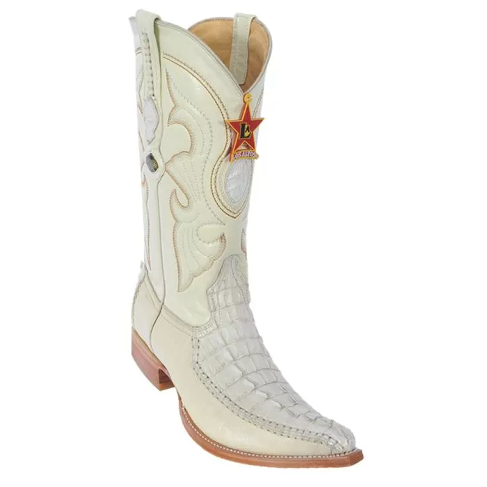 Los Altos Winterwhite Genuine Crocodile Tail With Deer 3X Toe Cowboy Boots 952804 3 Los Altos Winterwhite Genuine Crocodile Tail With Deer 3X Toe Cowboy Boots 952804