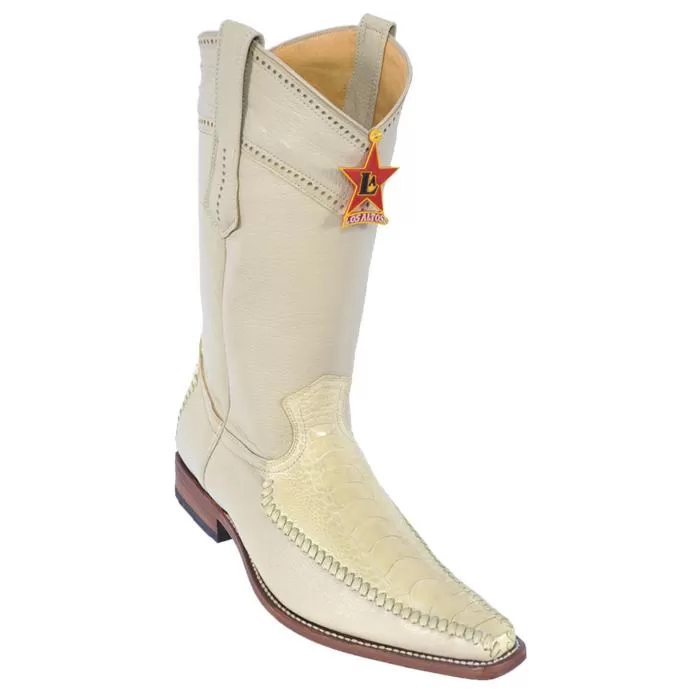 Los Altos Winterwhite Genuine Ostrich Leg With Deer Square Toe Cowboy Boots 770504 3 Los Altos Winterwhite Genuine Ostrich Leg With Deer Square Toe Cowboy Boots 770504