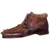 Mauri 2179 "Excelsior" Hand-Painted Kango Tabac / Dark Brown Genuine Hornback Crocodile Tail / Ostrich Leg Leather Boots With Fur -Winter Boot Store mauri 2179 excelsior hand painted kango tabac dark brown genuine hornback crocodile tail ostrich leg leather boots with