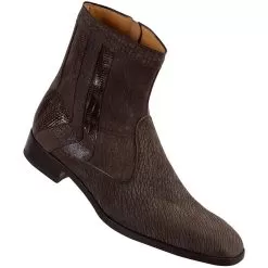 Mauri "2226" Shark Suede Brown Genuine Lizard Boots