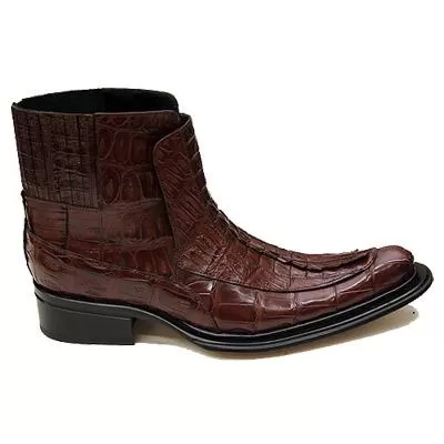 Mauri "42829" Cognac All-Over Genuine Hornback Crocodile Tail Boots 3 Mauri "42829" Cognac All-Over Genuine Hornback Crocodile Tail Boots