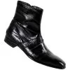 Mauri "4313" Black Genuine Eel / Python Boots -Winter Boot Store mauri 4313 black genuine eel python boots 6893