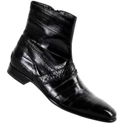 Mauri "4313" Black Genuine Eel / Python Boots