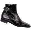 Mauri 4398 Black Genuine All-Over Baby Alligator Boots With Ankle Buckle