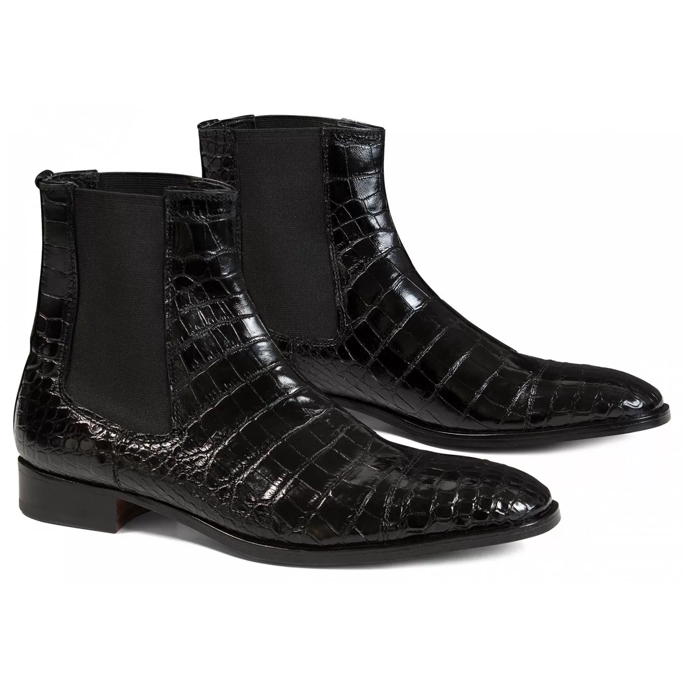 Mauri "4795/1" Black Genuine Baby Alligator Dressy Boots. 3 Mauri "4795/1" Black Genuine Baby Alligator Dressy Boots.