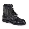 Mauri ''4884'' Black Genuine Body Alligator / Baby Crocodile Hand Painted Boots.