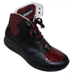 Mauri 8742 Black / Ruby Red Alligator / Nappa Leather Boots