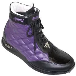 Mauri 8750 Purple / Black Genuine Alligator / Bubble Nappa Leather Boots