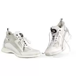 Mauri "8974" White Genuine Crocodile Boots.